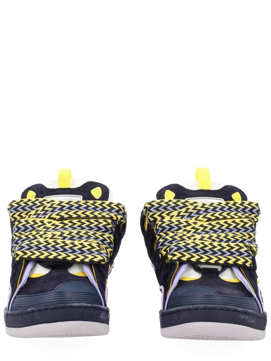 Black Curb Zigzag Laces Padded Sneakers