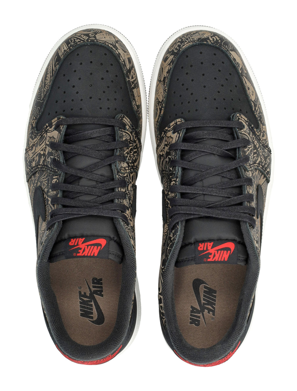 Black Air Jordan 1 Low OG Laser Leather Sneakers