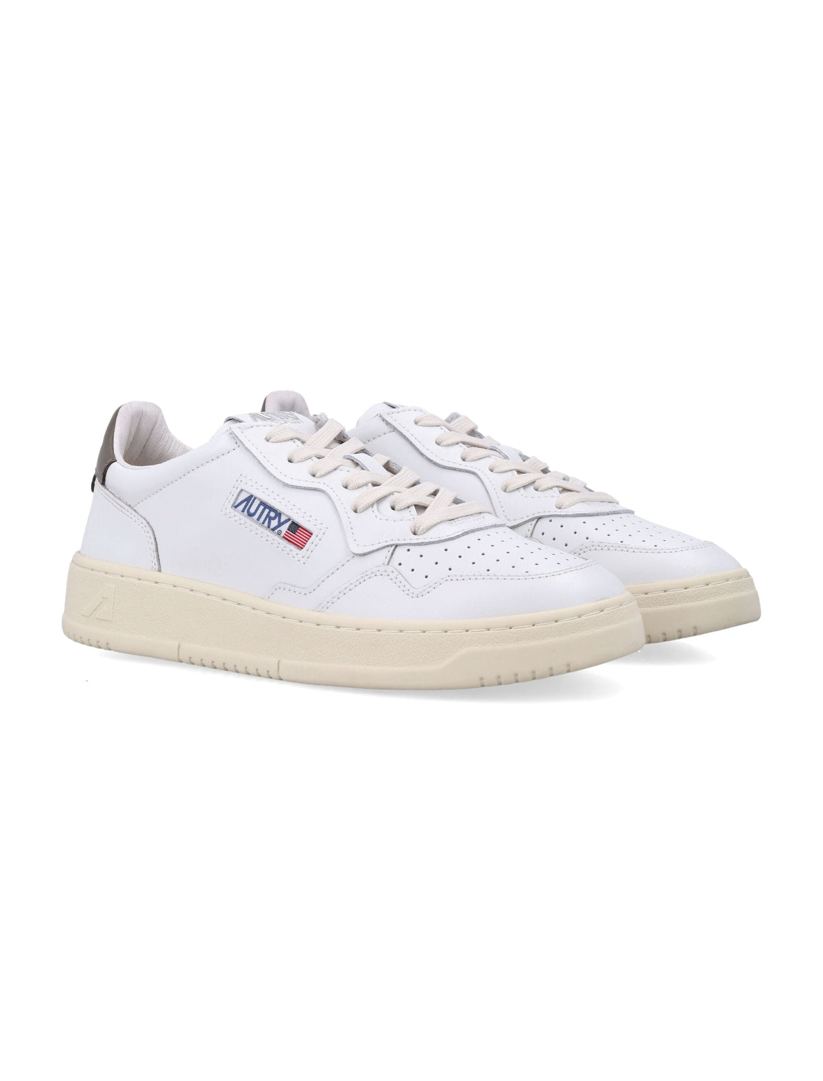Low-Top Sneakers With Perforated Detailing And Contrasting Heel Tab