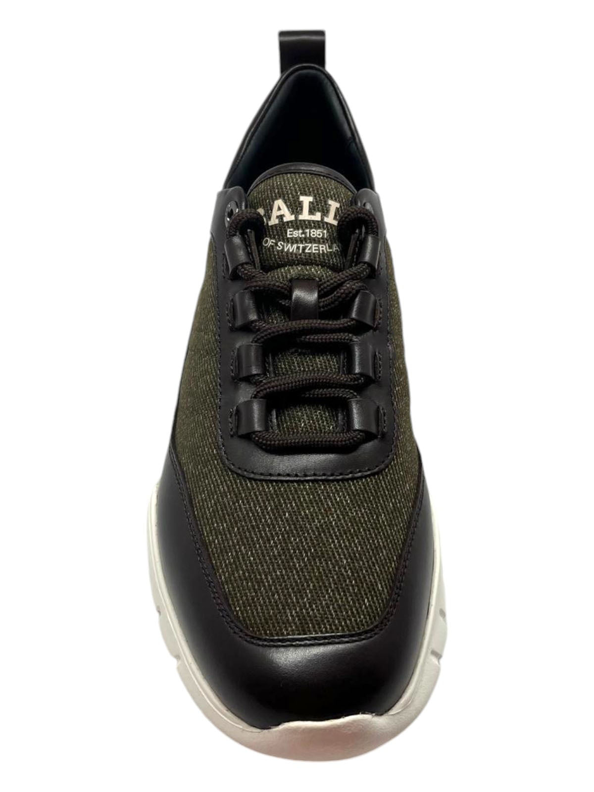 Bally Bredley 6239584 Men's Ebano Leather & Fabric Sneakers Size 7