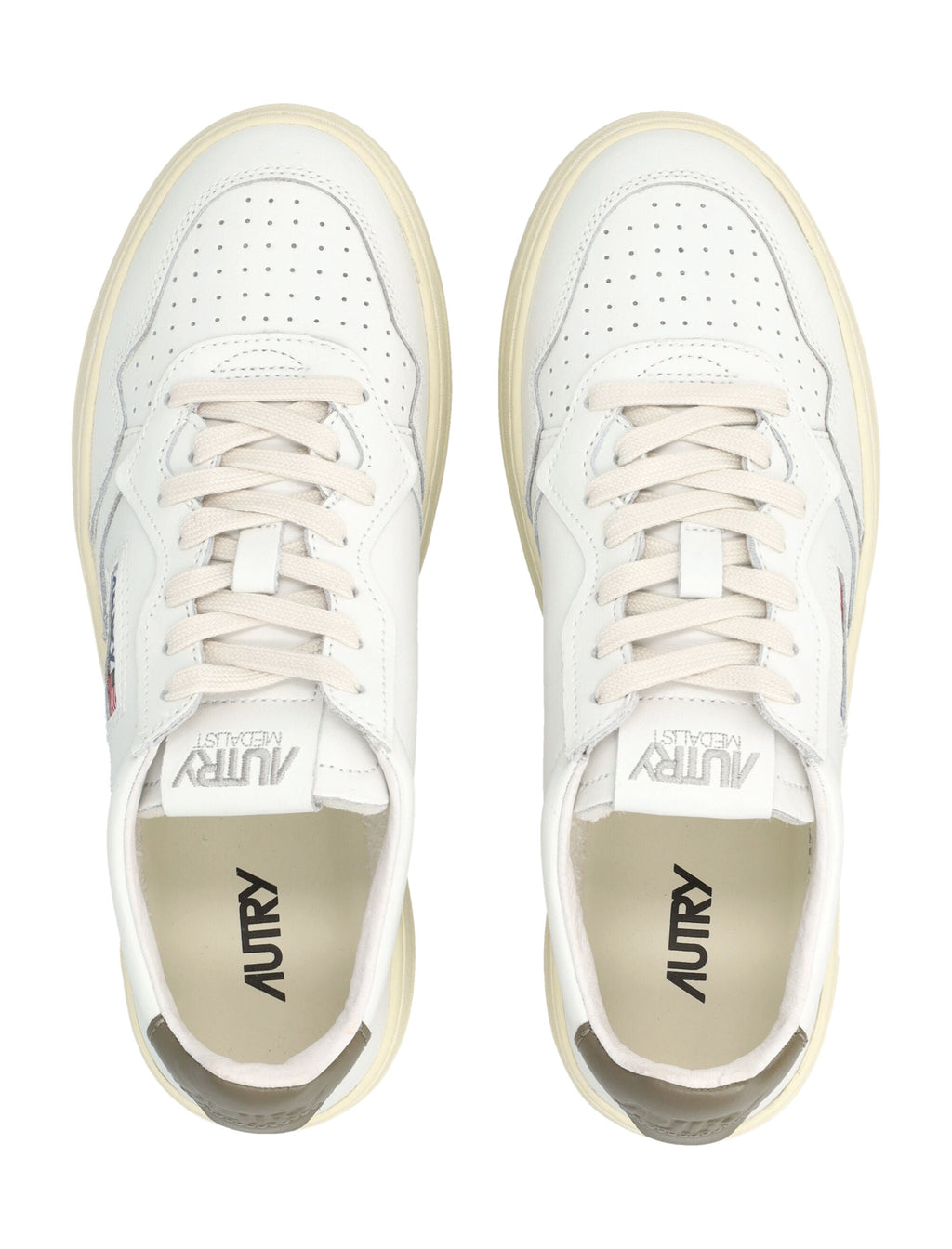 Low-Top Sneakers With Perforated Detailing And Contrasting Heel Tab