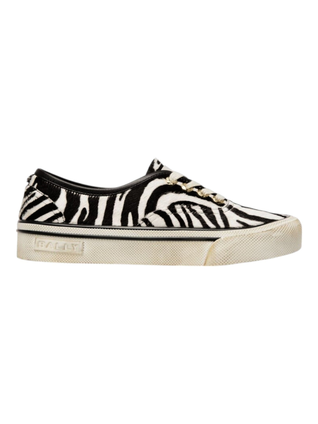Bally Lyder 6304704 Men's White & Black HairCalf Leather Sneakers