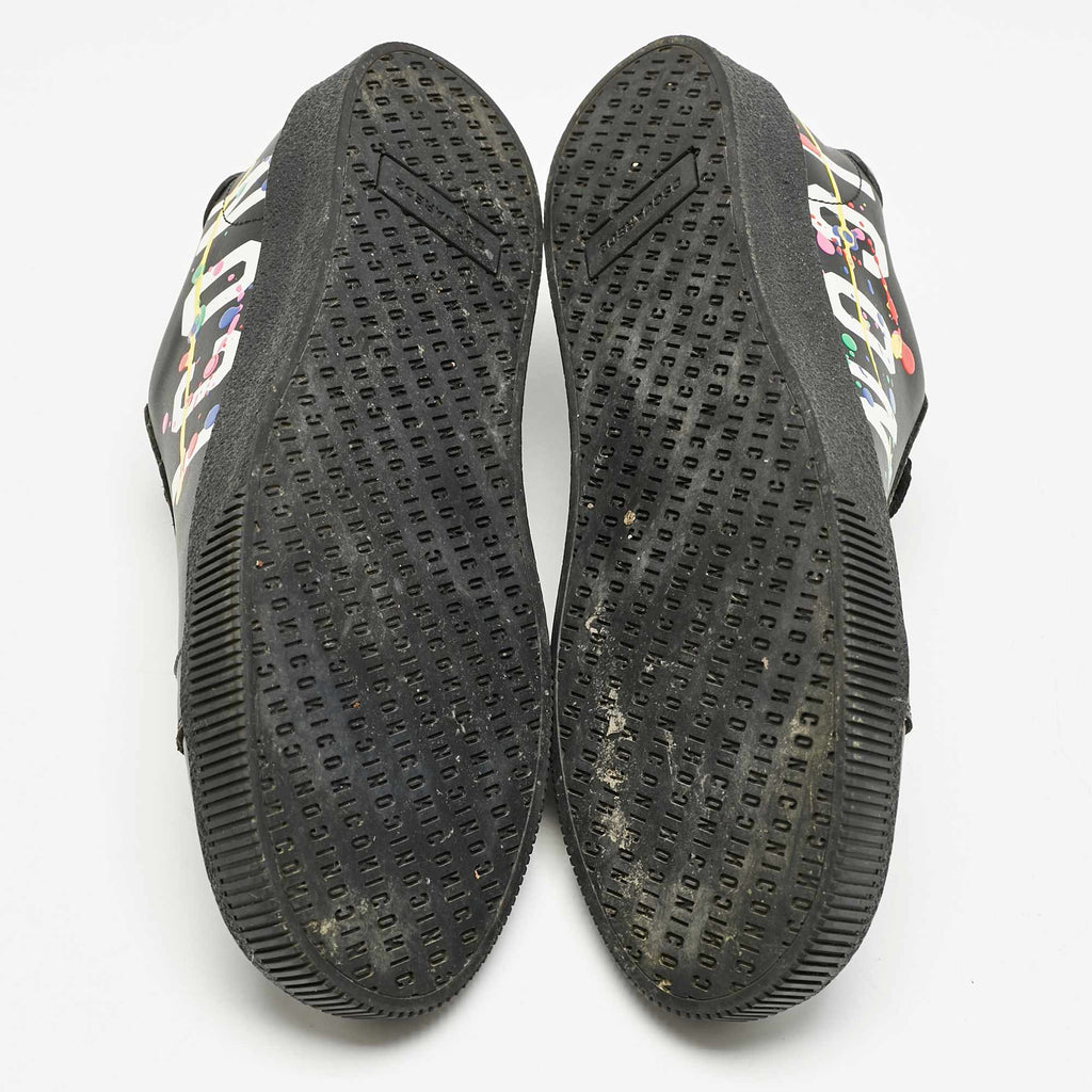 Dsquared2 Black Leather Cassetta Low Top Sneakers