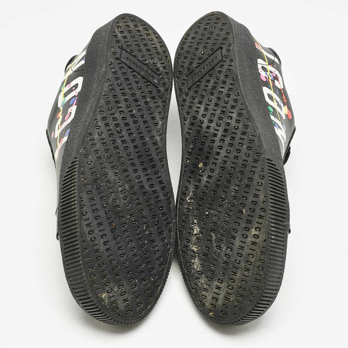 Dsquared2 Black Leather Cassetta Low Top Sneakers