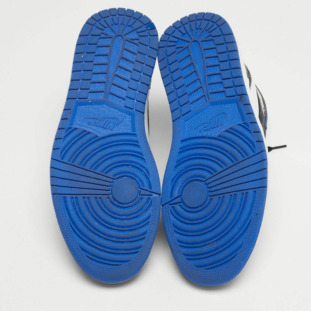 Air Jordans Multicolor Leather Jordan 1 Retro High Royal Toe Sneakers
