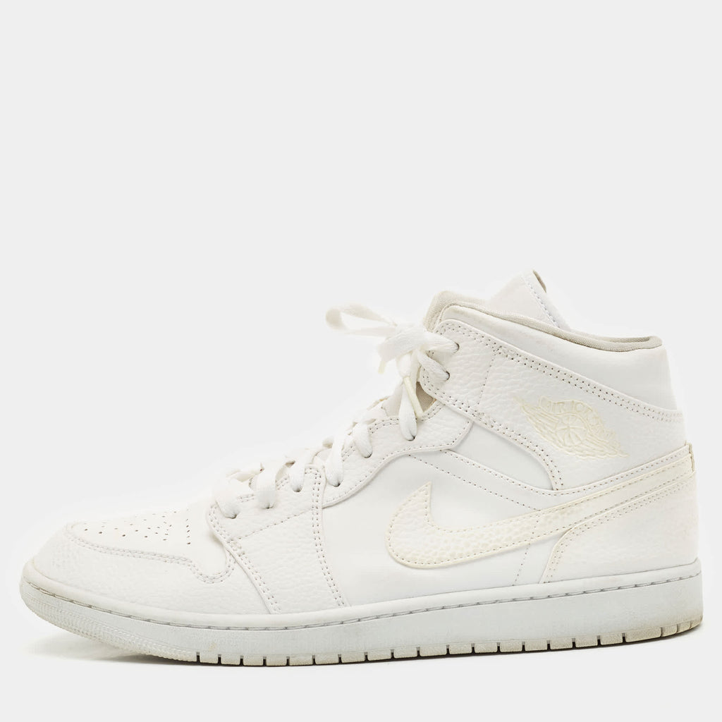 Air Jordans White Leather Jordan 1 Retro High Og Sneakers