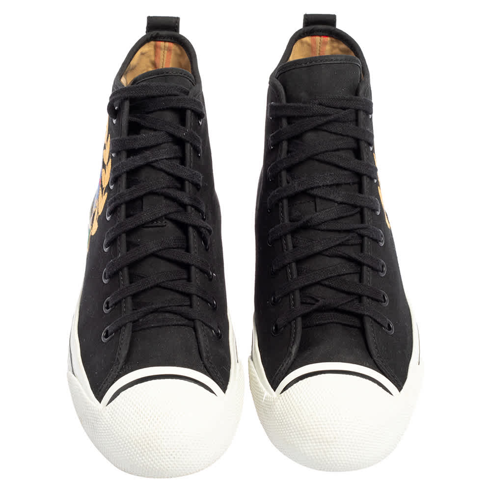 Burberry Black Canvas Kingly Big C High Top Sneakers