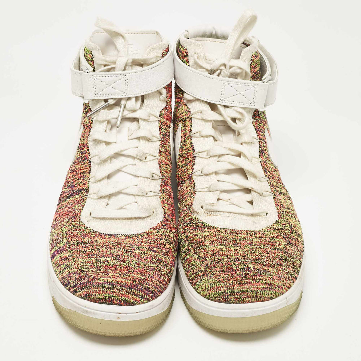 Air Jordans Multicolor Fabric And Leather Air Force High Top Sneakers