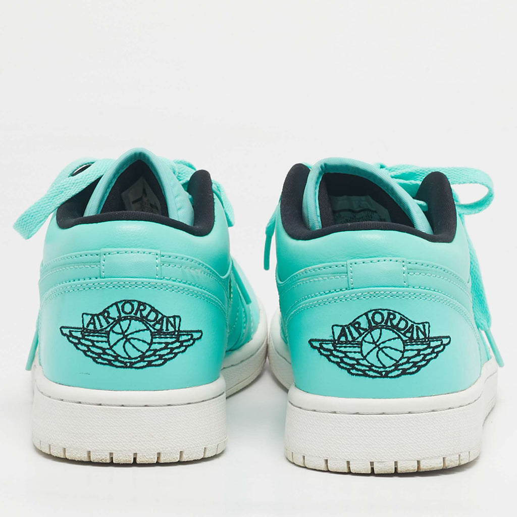 Air Jordans Green Leather Jordan 1 Low Hyper Turquoise Sneakers