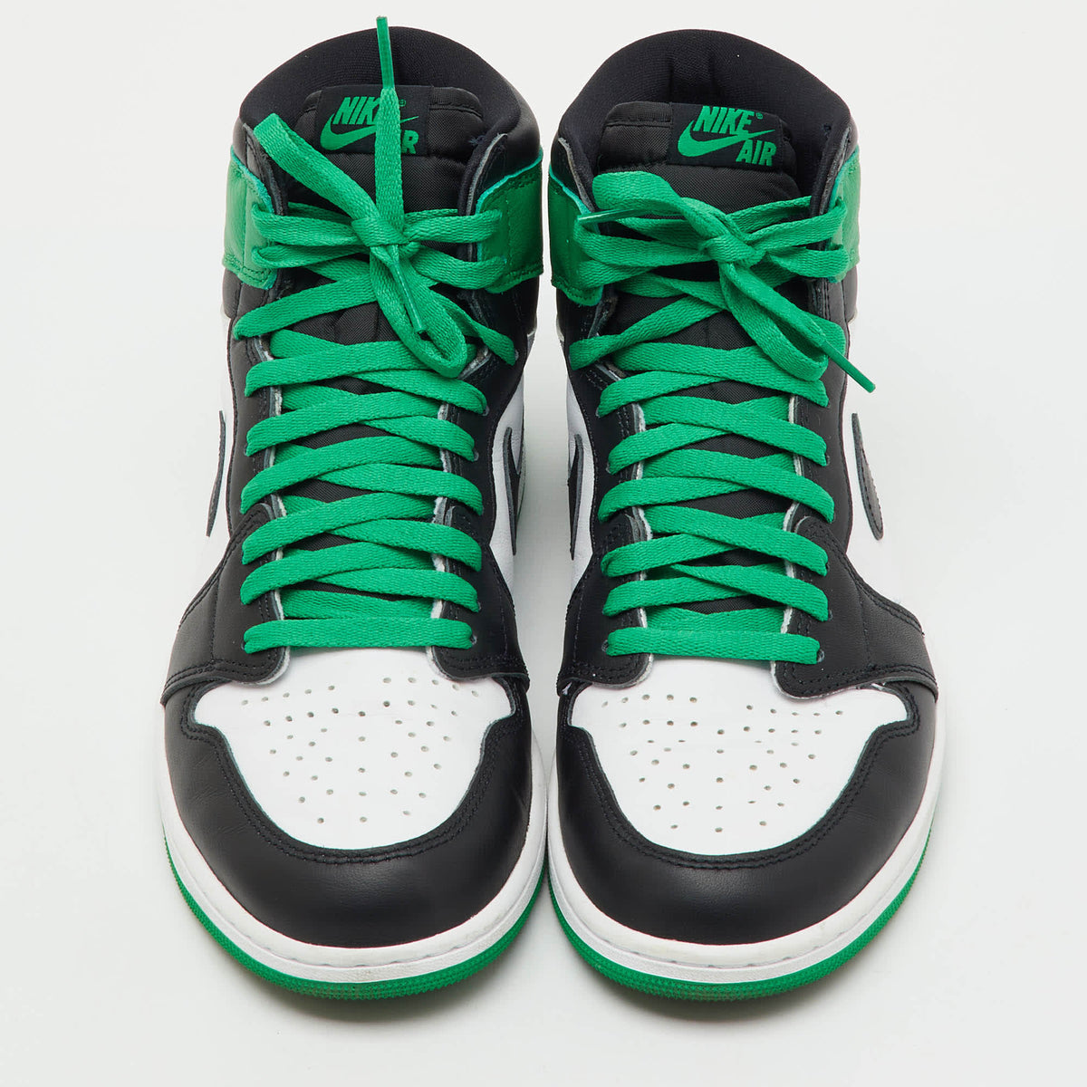Air Jordans Green/black Leather Jordan 1 Retro High Og Lucky Green Sneakers