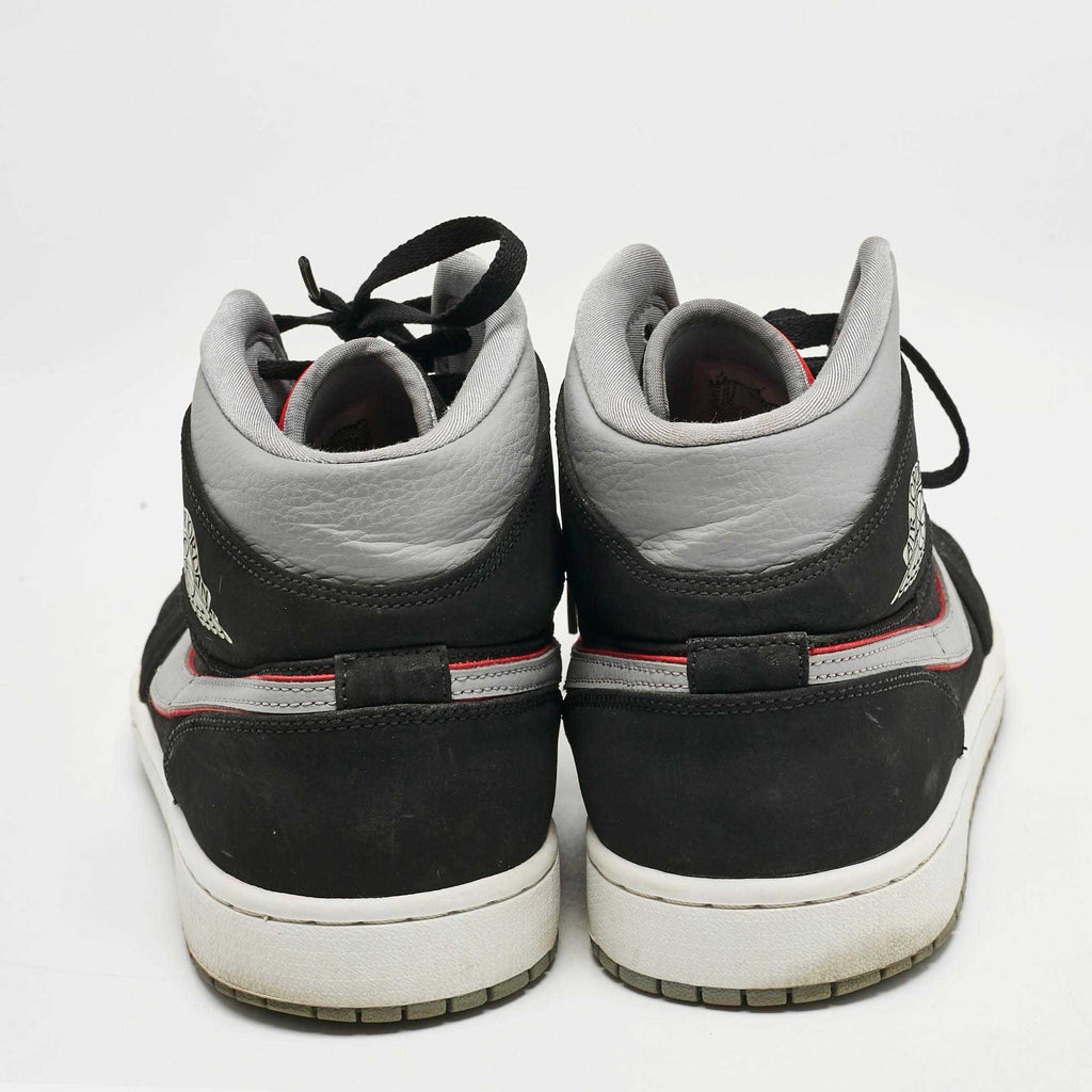 Air Jordans Black/grey Durabuck And Leather Jordan 1 Mid Black Particle Grey Gym Red Sneakers