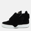 Giuseppe Zanotti Black Velvet Double Velcro Strap High Top Sneakers