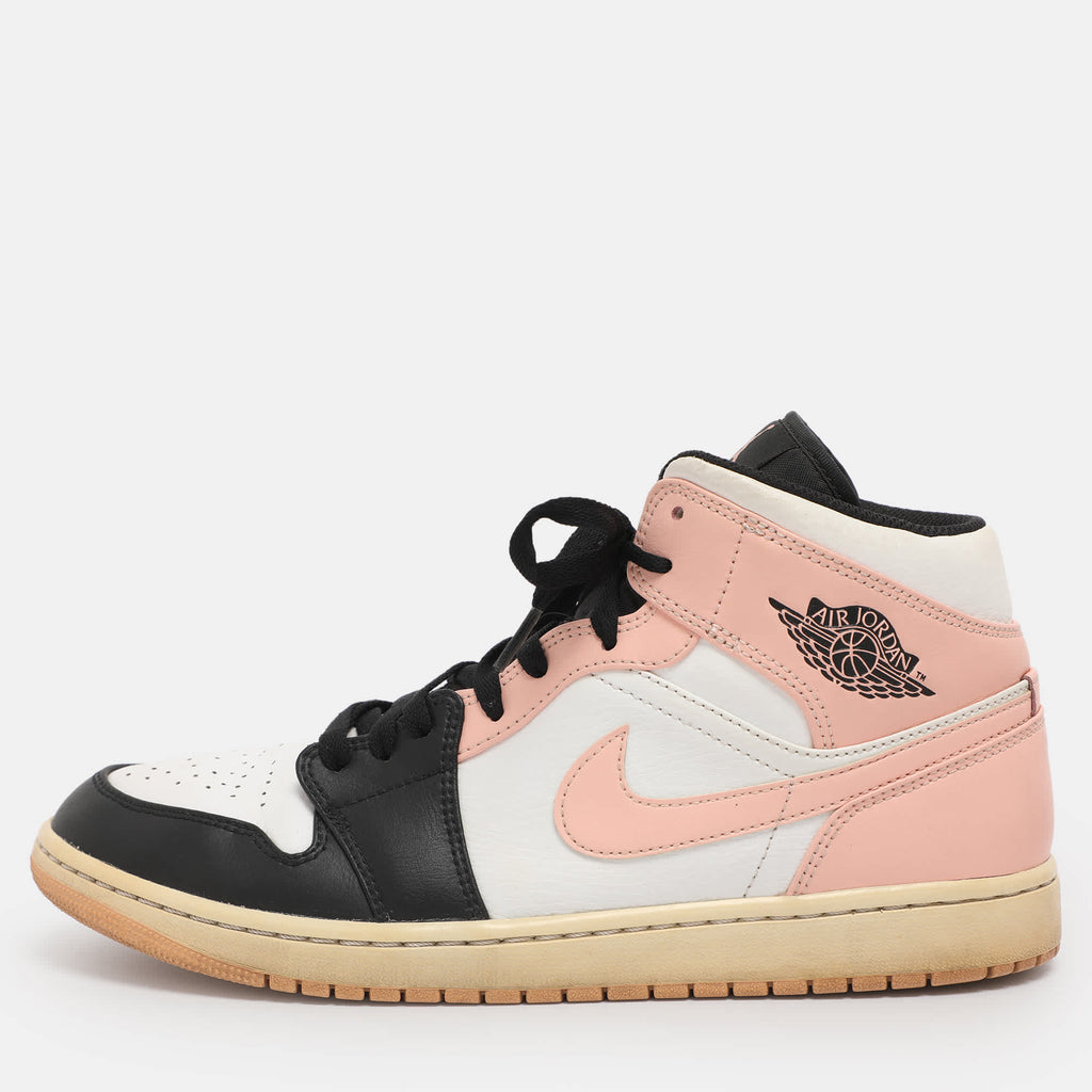 Air Jordans Multicolor Leather Jordan 1 Mid Linen Sneakers