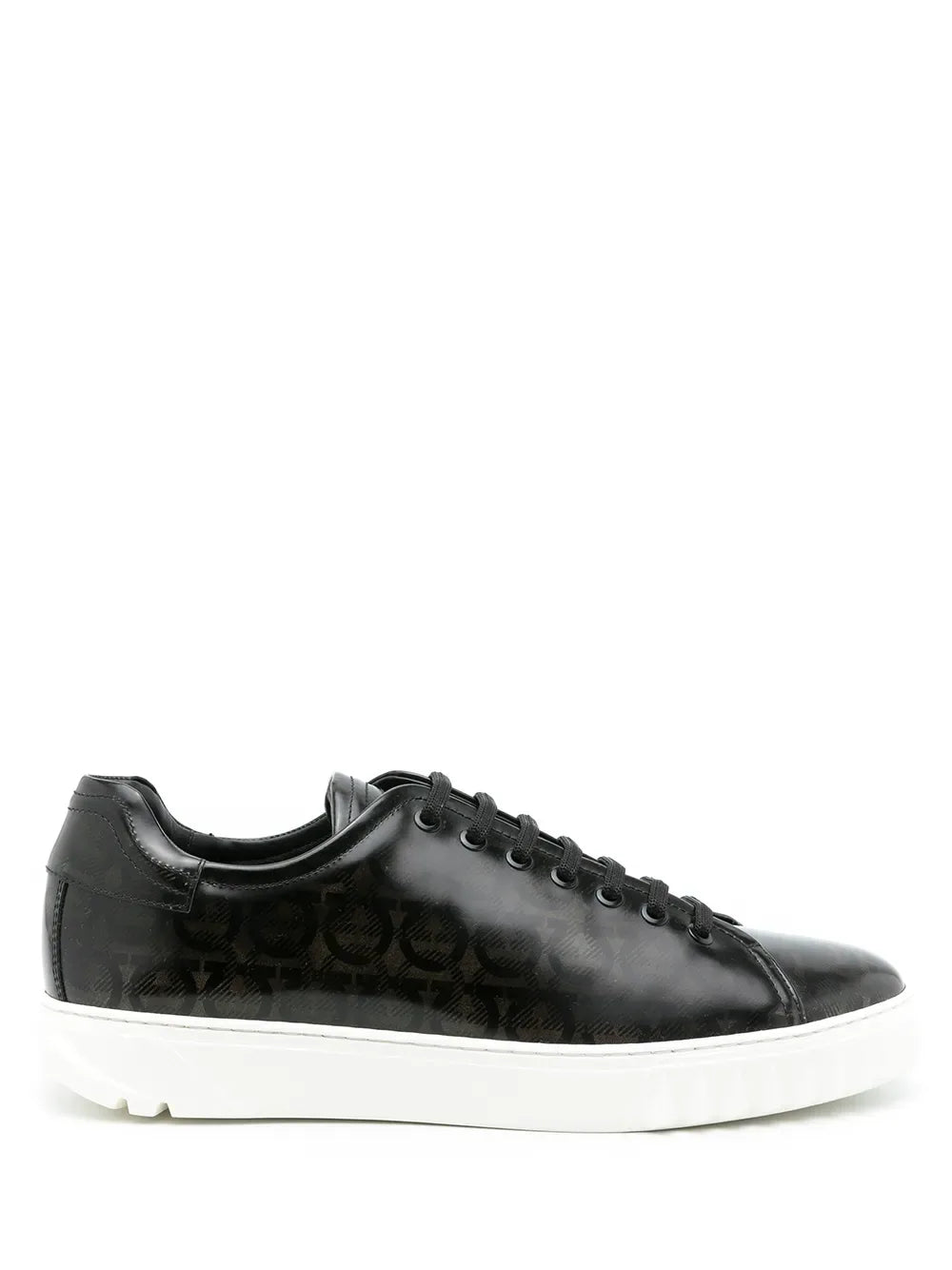 Ferragamo Cube Gancini-Print Sneakers
