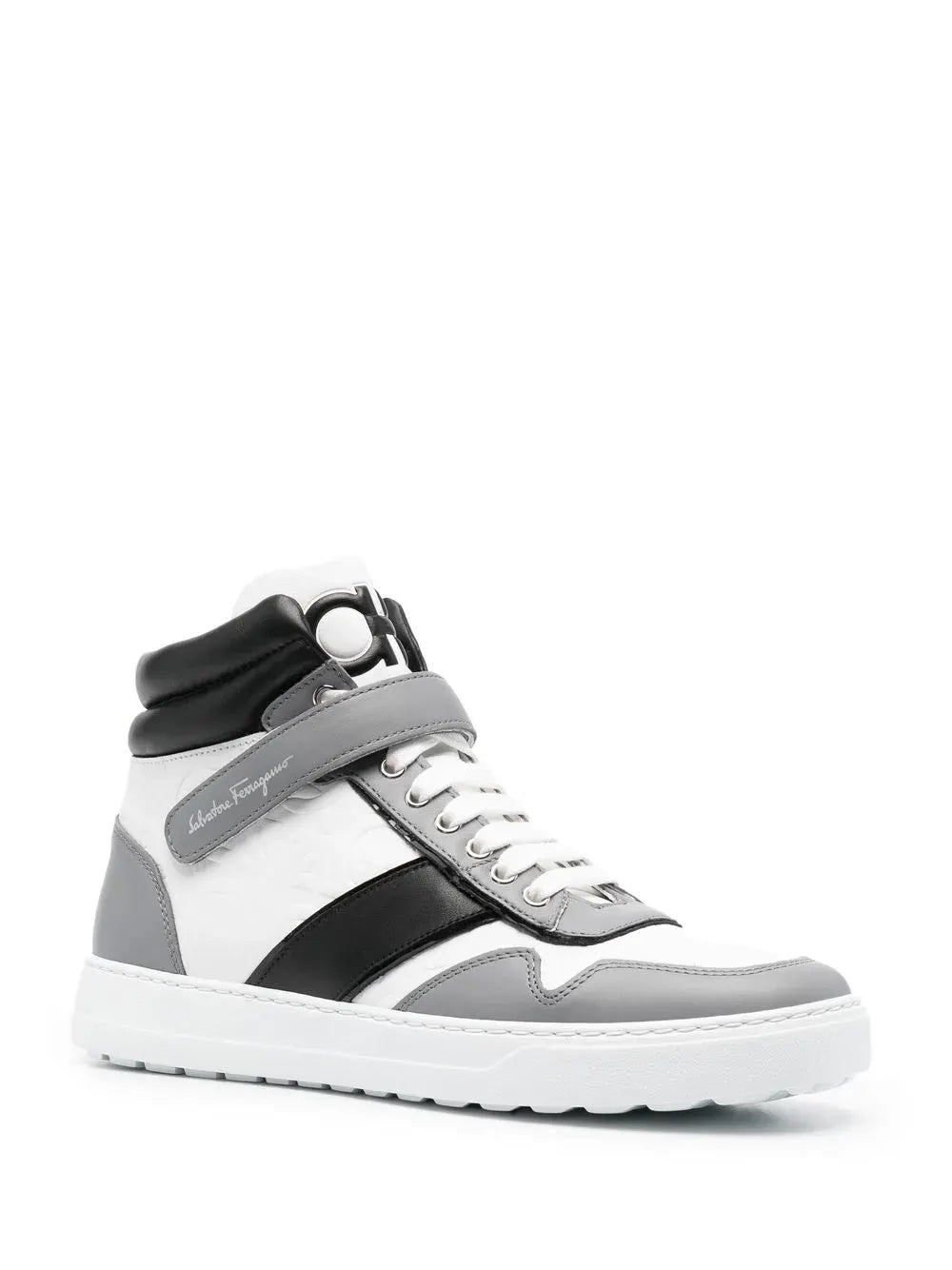 Ferragamo Logo-Print Hi-Top Sneakers