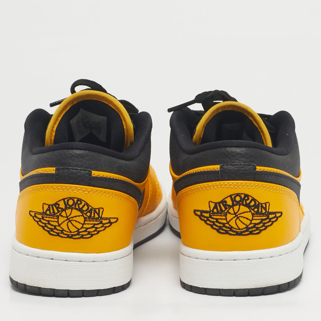 Air Jordans Yellow/black Leather Jordan 1 Low University Gold Sneakers