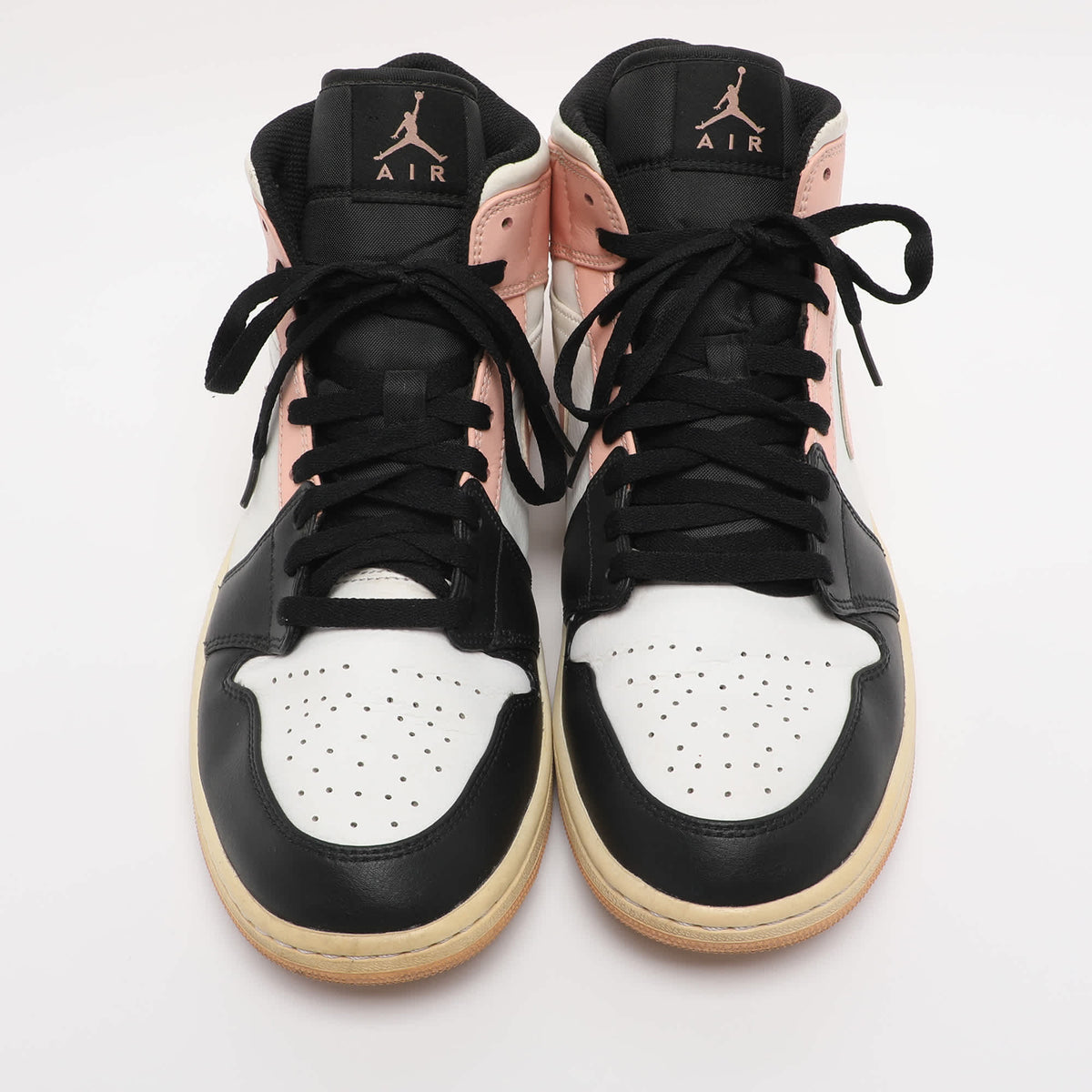 Air Jordans Multicolor Leather Jordan 1 Mid Linen Sneakers