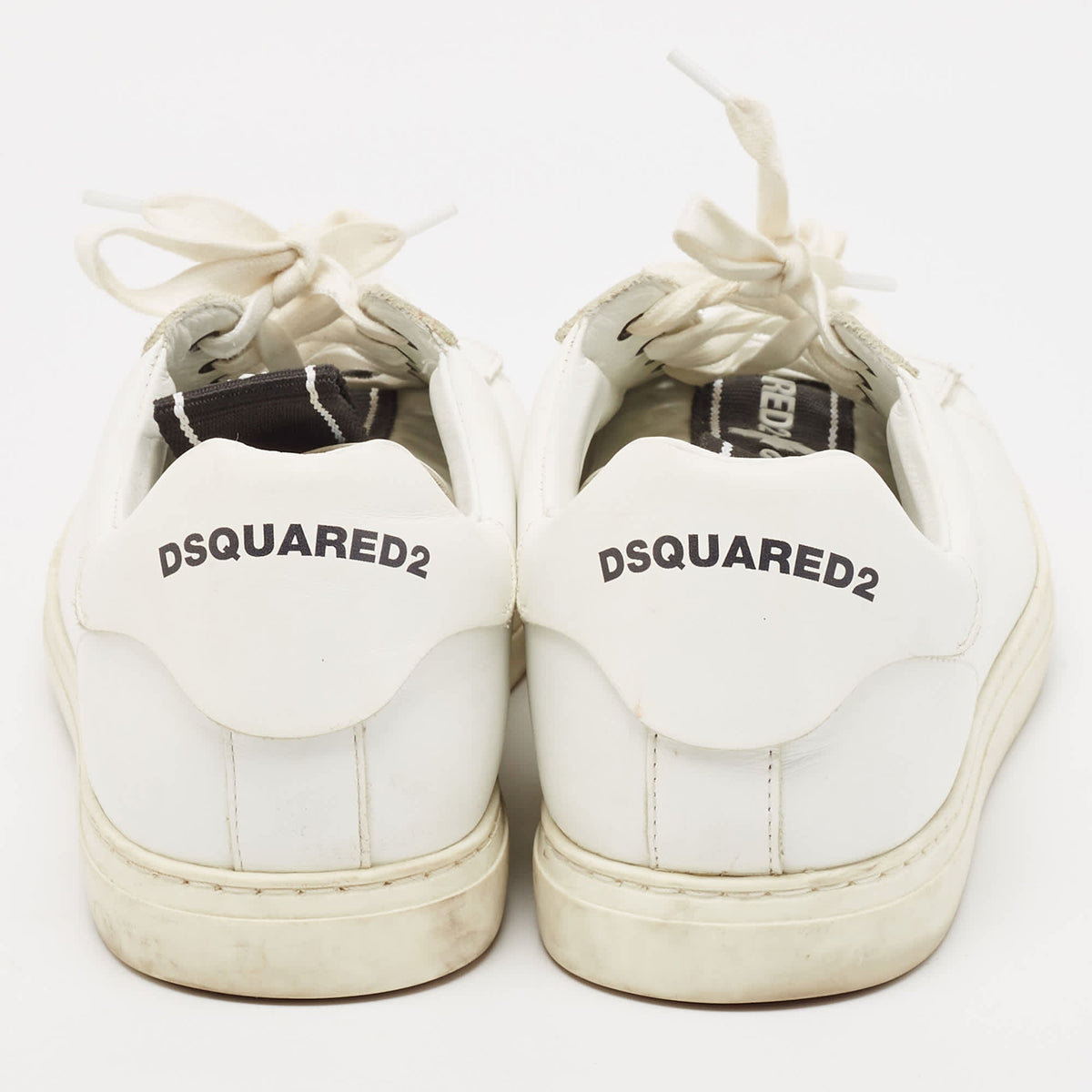 Dsquared2 White Leather Low Top Sneakers