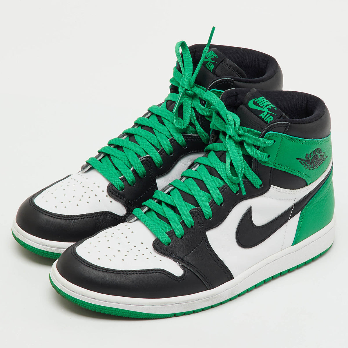 Air Jordans Green/black Leather Jordan 1 Retro High Og Lucky Green Sneakers