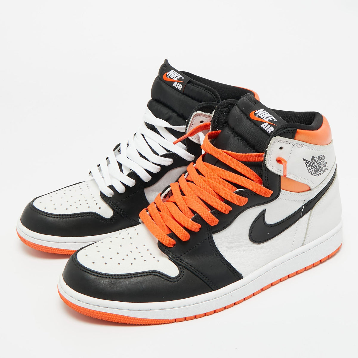 Air Jordans Multicolor Leather Jordan 1 Retro High Electro Orange Sneakers