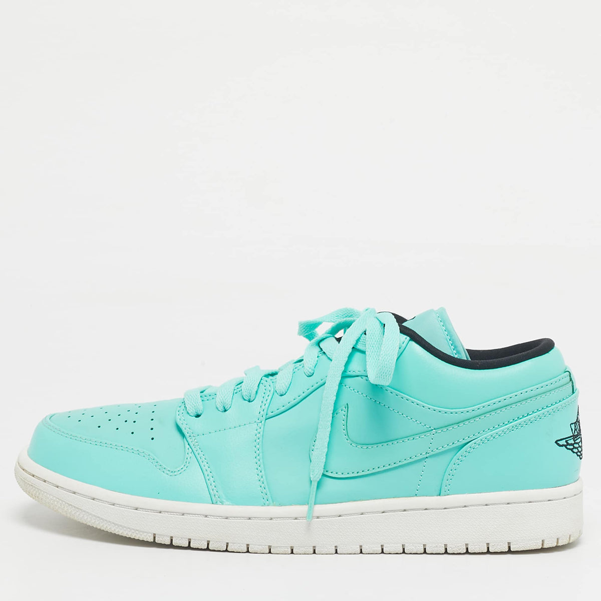 Air Jordans Green Leather Jordan 1 Low Hyper Turquoise Sneakers
