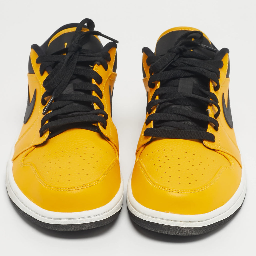 Air Jordans Yellow/black Leather Jordan 1 Low University Gold Sneakers