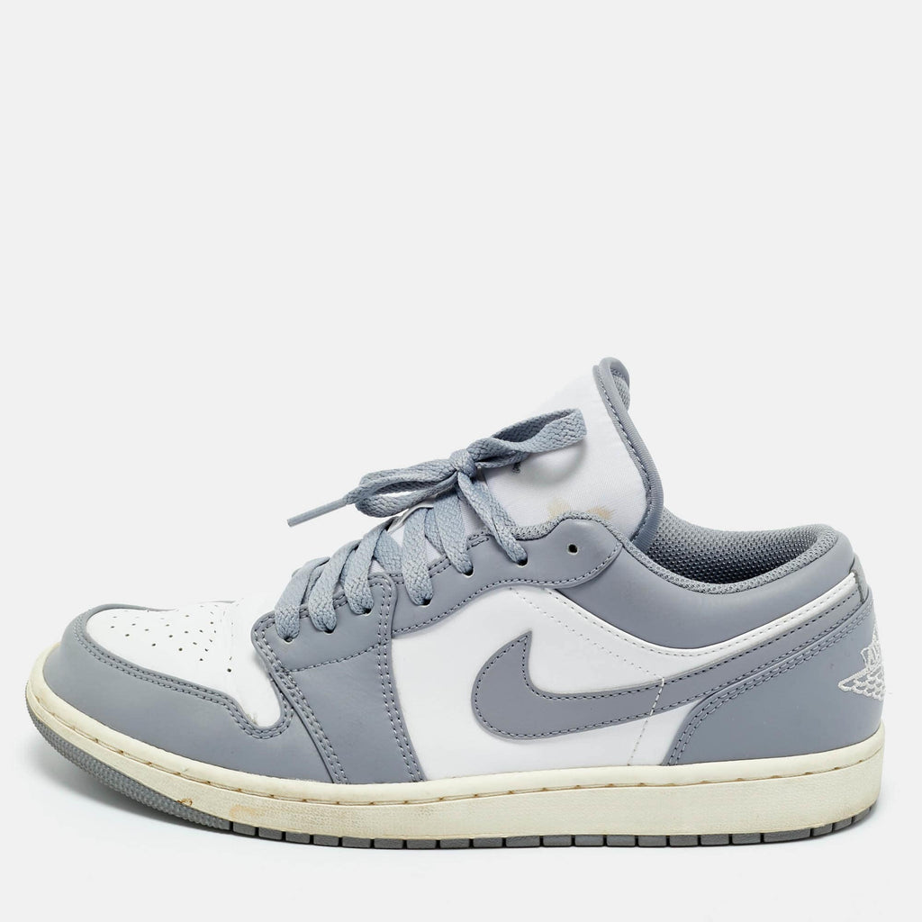 Air Jordans Grey/white Leather Jordan 1 Low Vintage Stealth Grey&nbsp;sneakers