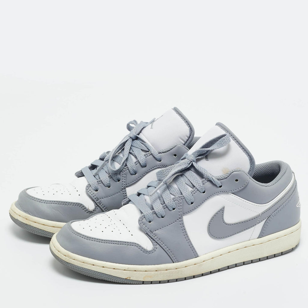 Air Jordans Grey/white Leather Jordan 1 Low Vintage Stealth Grey&nbsp;sneakers