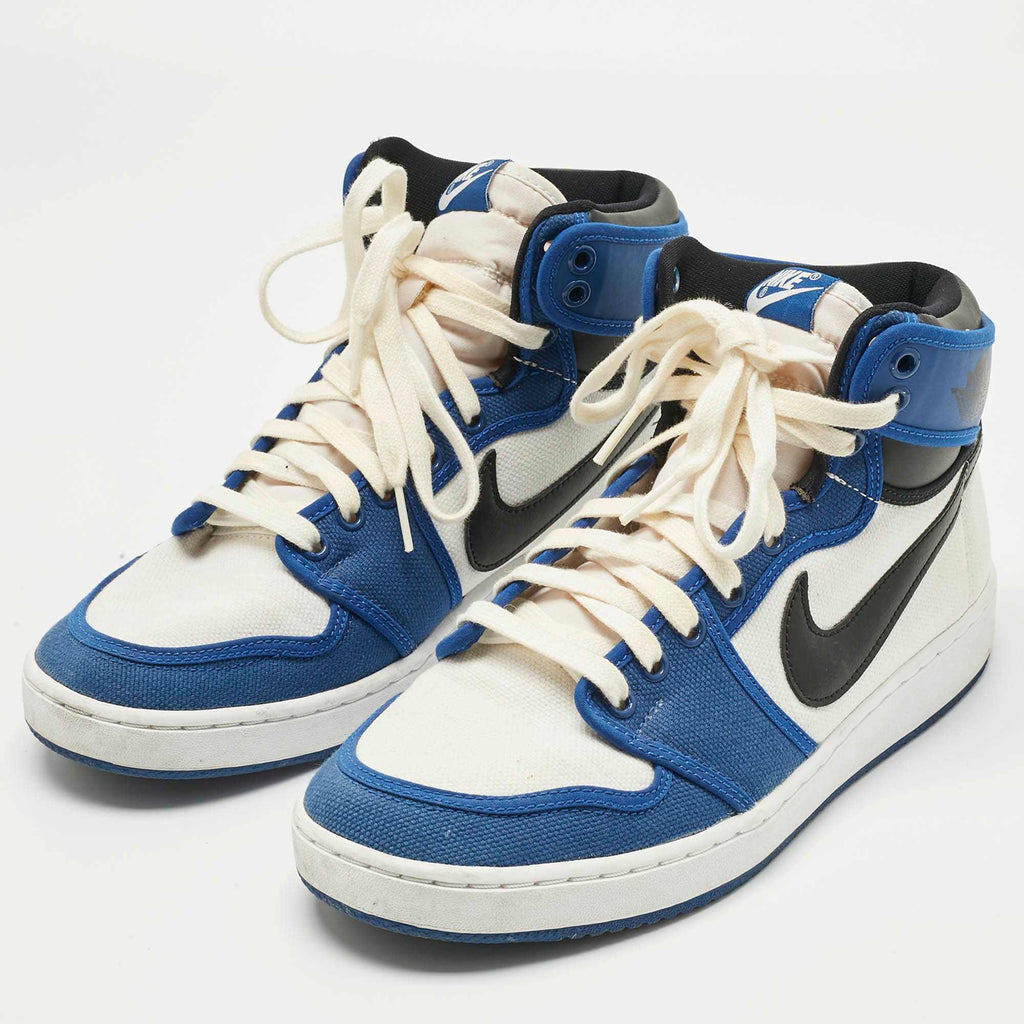 Air Jordans Multicolor Canvas And Leather Jordan 1 Retro Ajko Storm Blue Sneakers