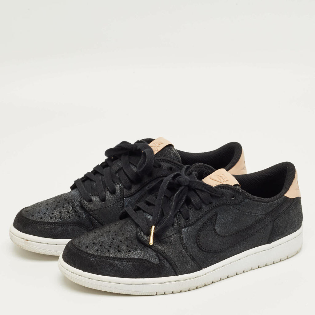 Air Jordans Black Suede Jordan 1 Retro Low Og Black Vachetta Sneakers