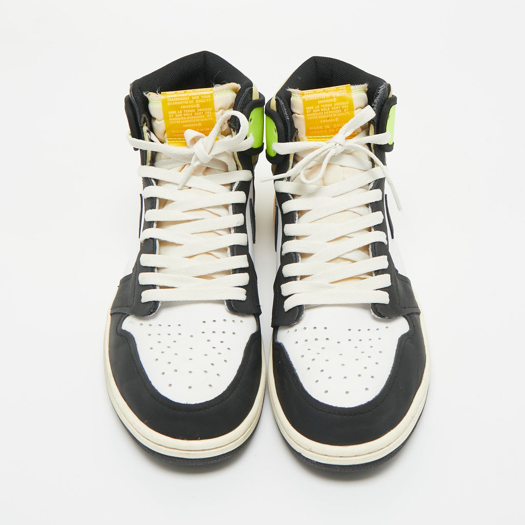 Air Jordans Multicolor Leather Jordan 1 Retro High White Black Volt University Gold Sneakers