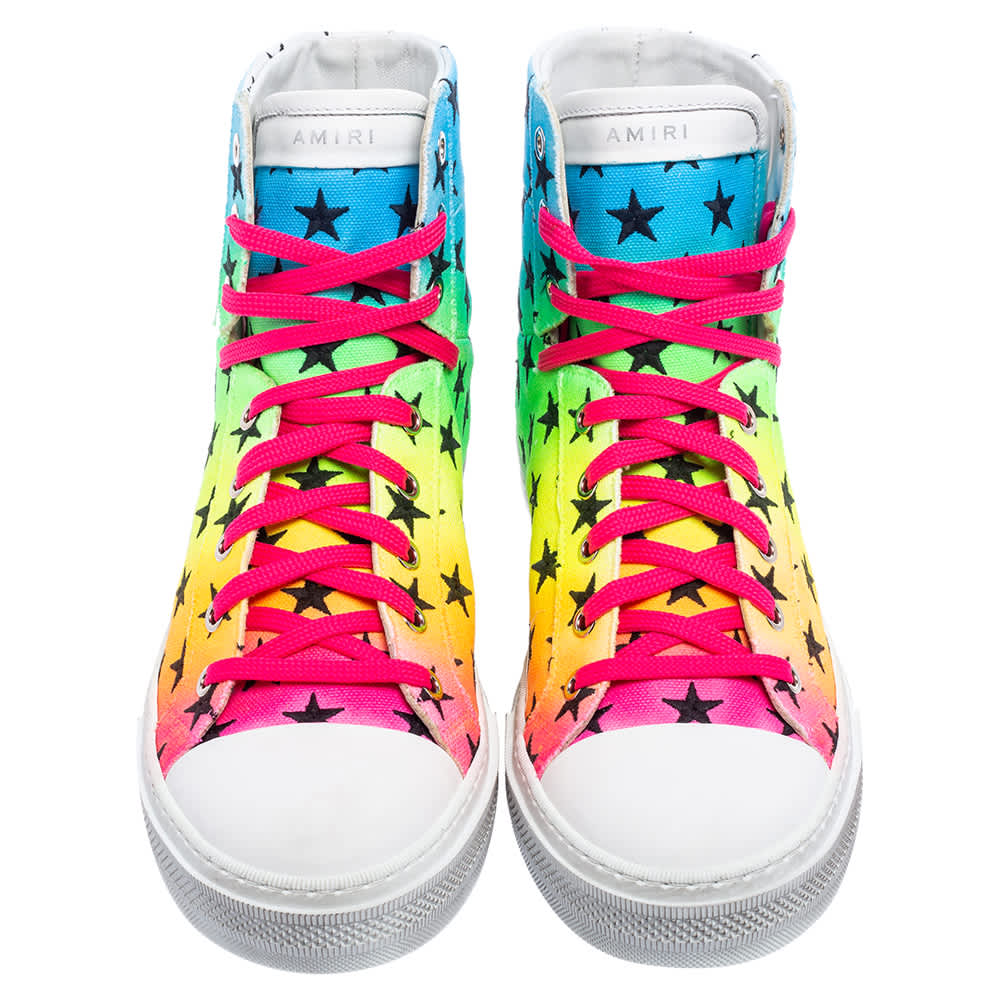 Amiri Multicolor Canvas High Top Sneakers