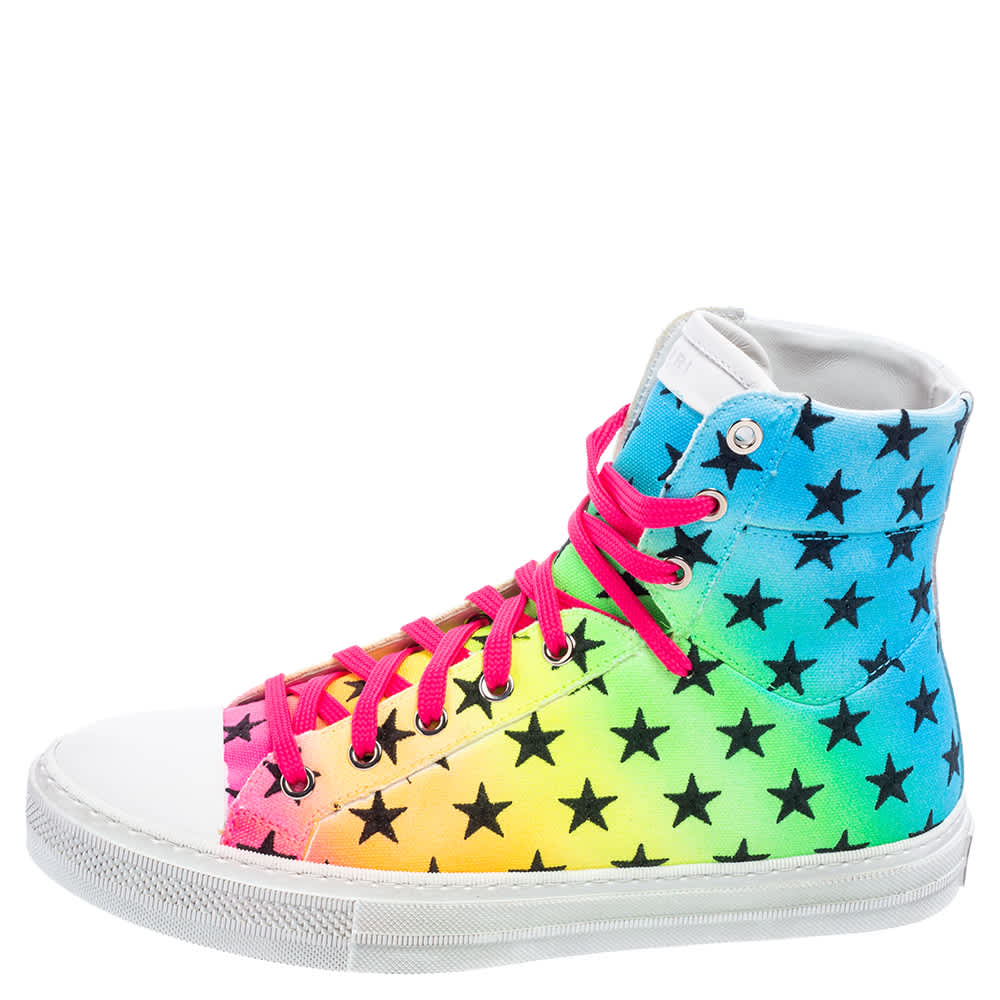 Amiri Multicolor Canvas High Top Sneakers