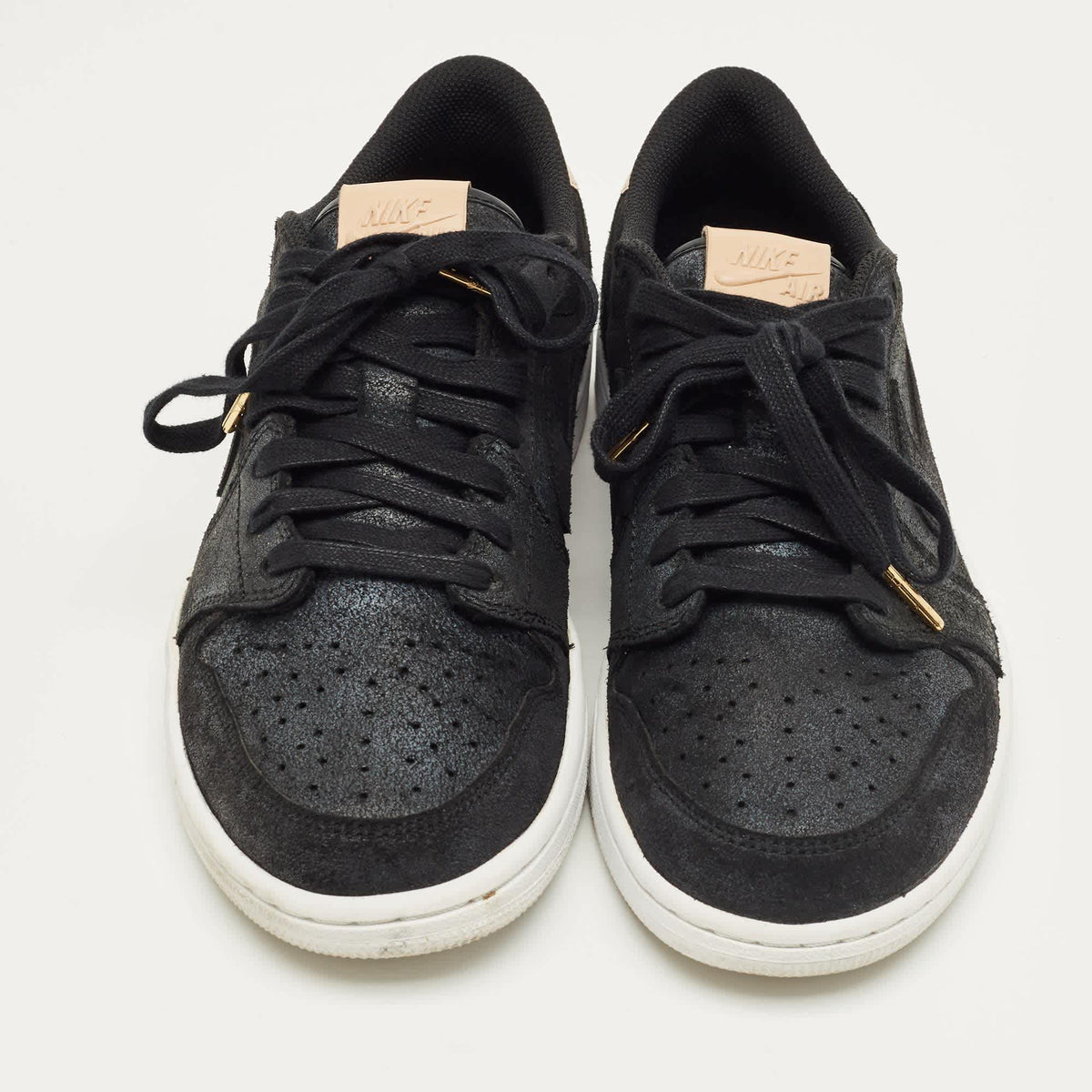 Air Jordans Black Suede Jordan 1 Retro Low Og Black Vachetta Sneakers