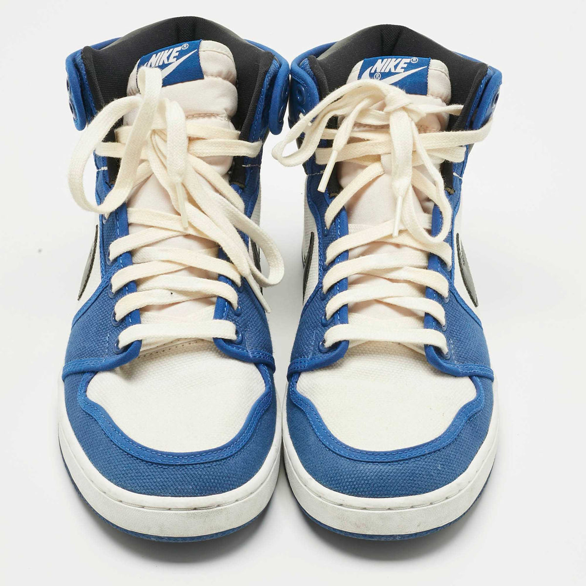 Air Jordans Multicolor Canvas And Leather Jordan 1 Retro Ajko Storm Blue Sneakers