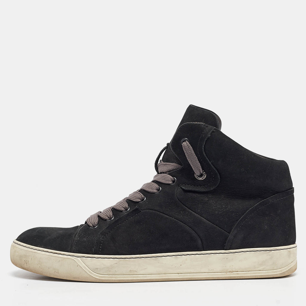Lanvin Black Nubuck High Top Sneakers