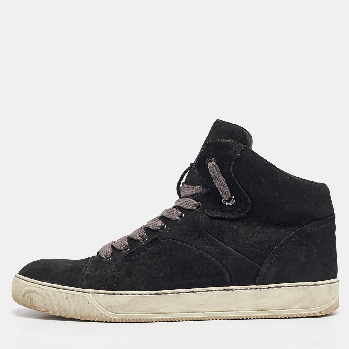 Lanvin Black Nubuck High Top Sneakers