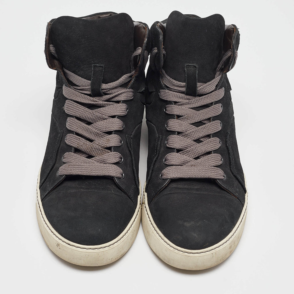 Lanvin Black Nubuck High Top Sneakers