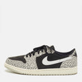 Air Jordans Black/grey Nubuck And Leather Jordan 1 Retro Low Og Black Cement Sneakers