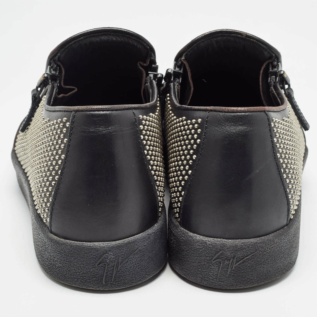 Giuseppe Zanotti Black Studded Leather Eve Slip On Sneakers
