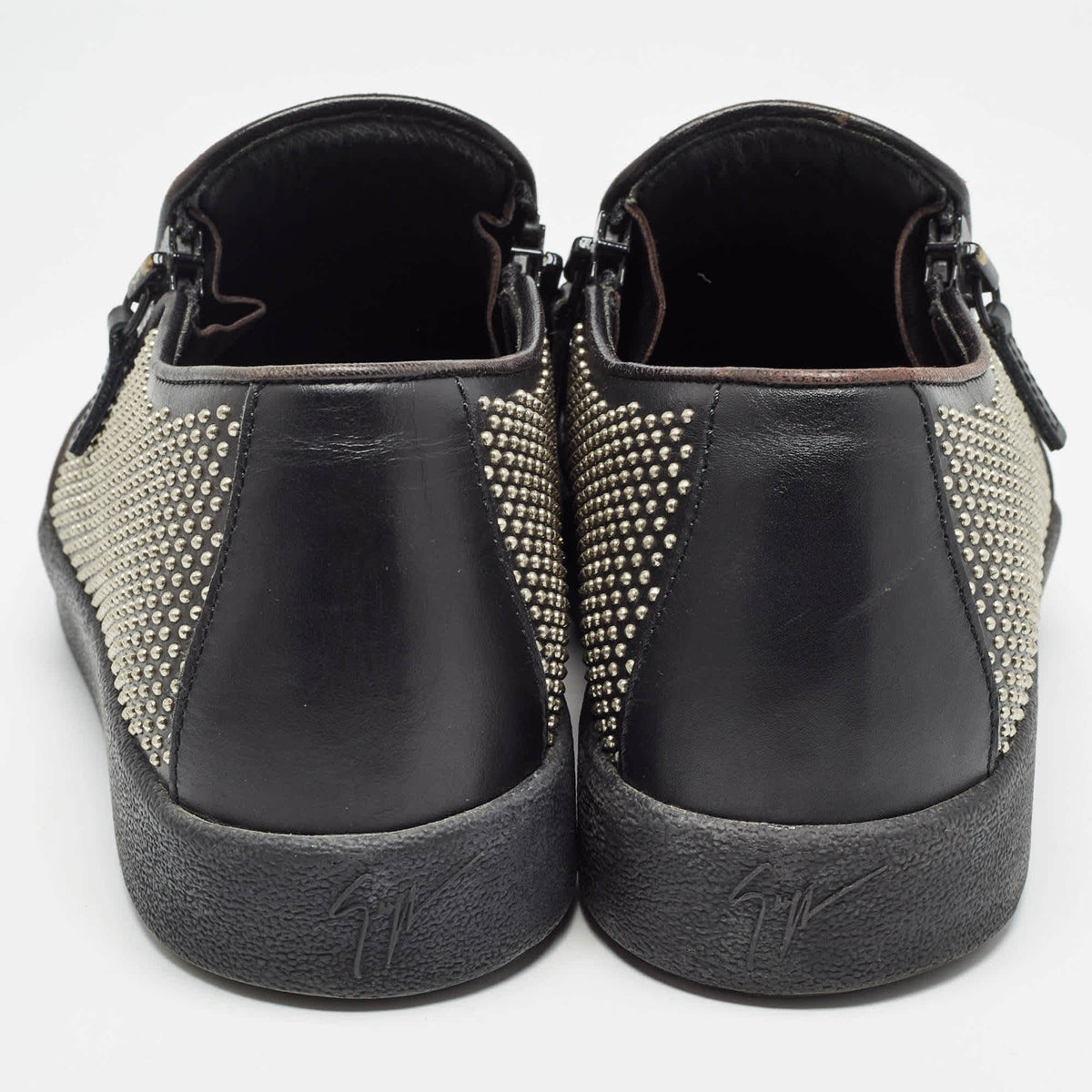 Giuseppe Zanotti Black Studded Leather Eve Slip On Sneakers