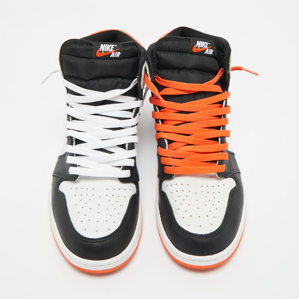 Air Jordans Multicolor Leather Jordan 1 Retro High Electro Orange Sneakers
