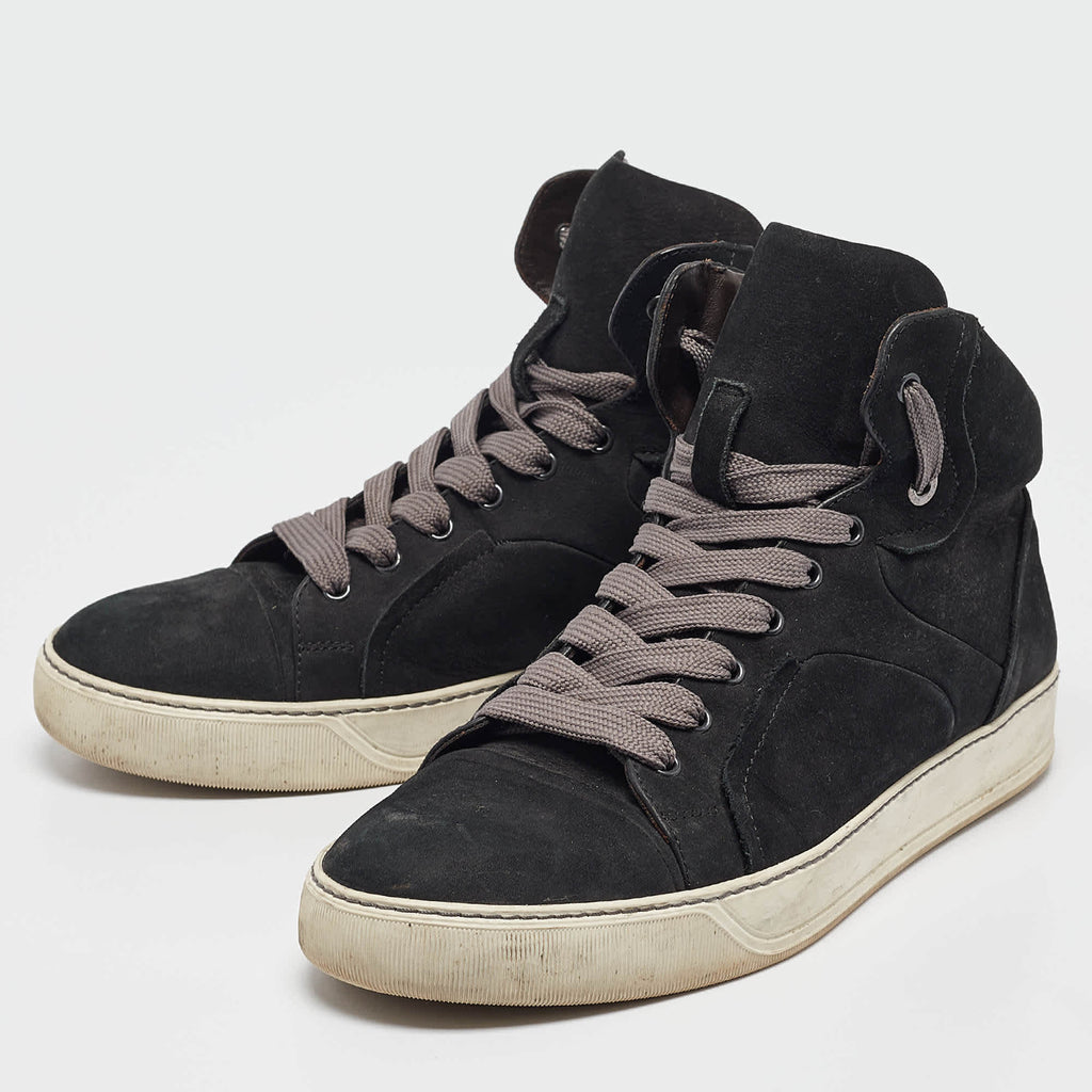 Lanvin Black Nubuck High Top Sneakers