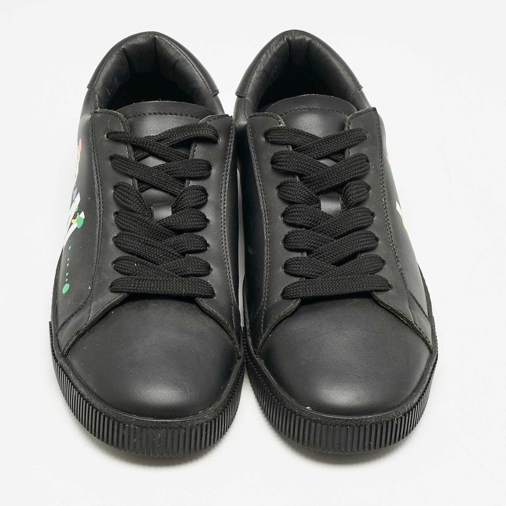 Dsquared2 Black Leather Cassetta Low Top Sneakers