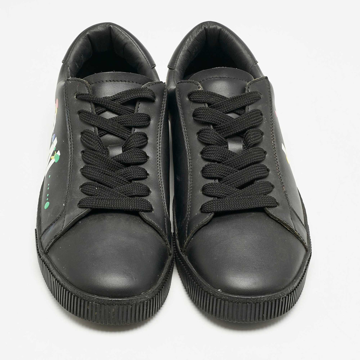 Dsquared2 Black Leather Cassetta Low Top Sneakers