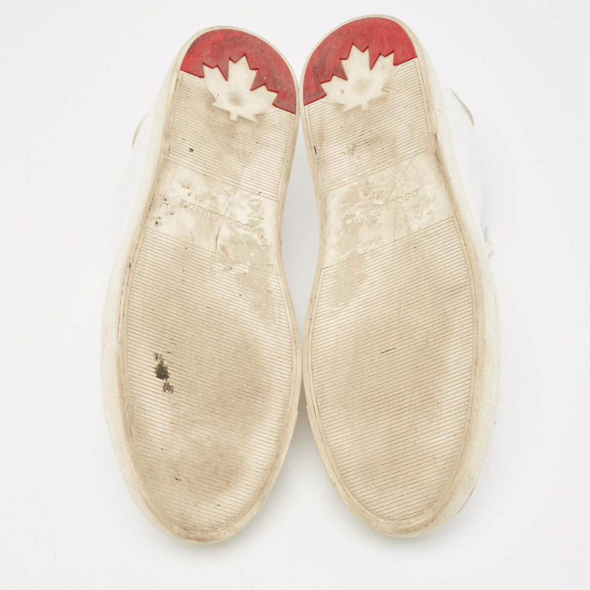 Dsquared2 White Leather Low Top Sneakers
